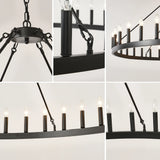 Matte Black Farmhouse 36-Light Wagon Wheel Chandelier - Omega Lifestyles