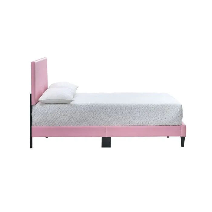 Full Upholstered Pink Adjustable Headboard Bed Frame Full - Omega Lifestyles