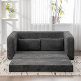 Convertible Chenille Loveseat Sofa Bed With Pillows - Omega Lifestyles