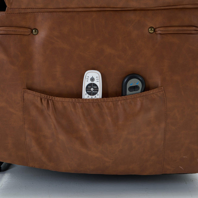 Medium-Firm PU Leather Remote-Controlled Heating Massage Recliner - Omega Lifestyles