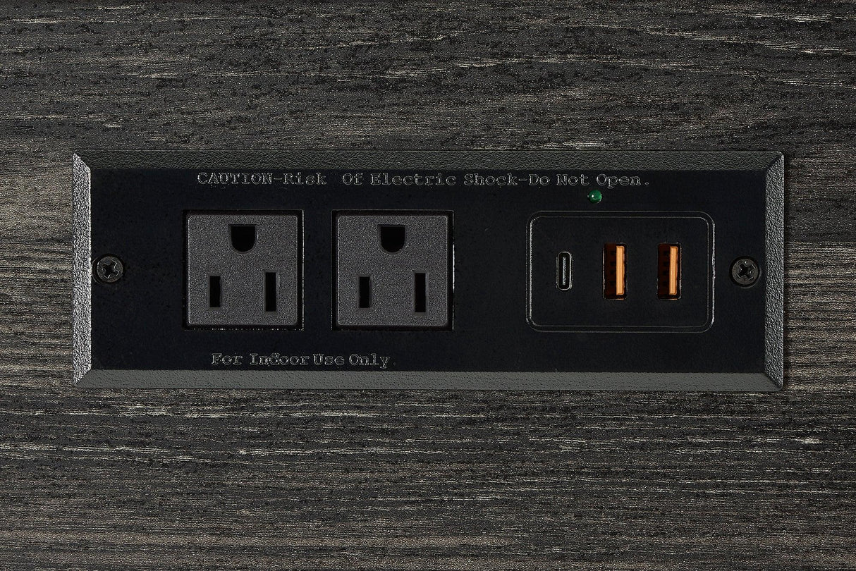 Industrial Bar Table And Chairs Set With Power Outlet - Omega Lifestyles