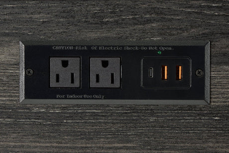 Industrial Bar Table And Chairs Set With Power Outlet - Omega Lifestyles