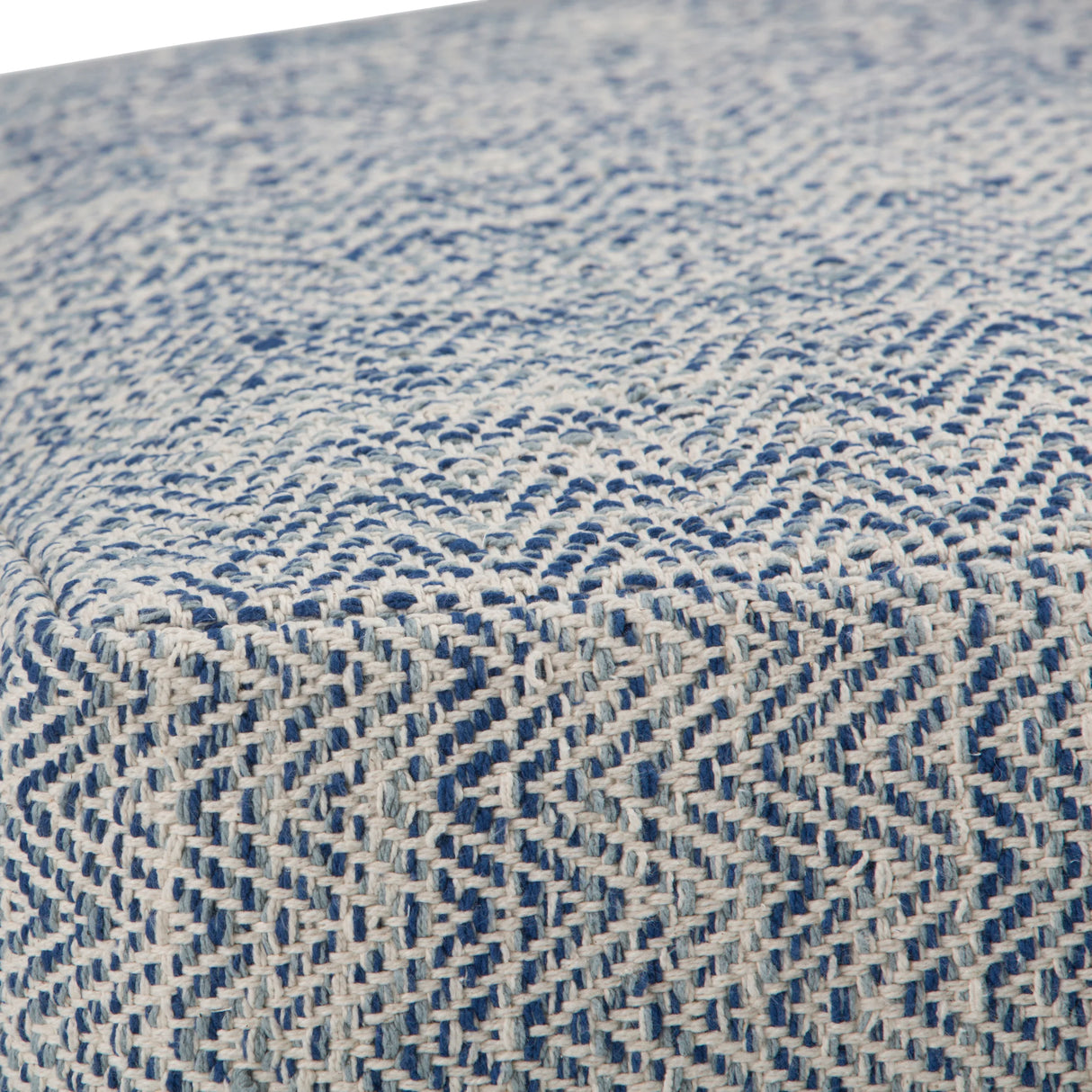 Light Blue Square Fabric Pouf With Polystyrene Filling - Omega Lifestyles