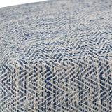 Light Blue Square Fabric Pouf With Polystyrene Filling - Omega Lifestyles