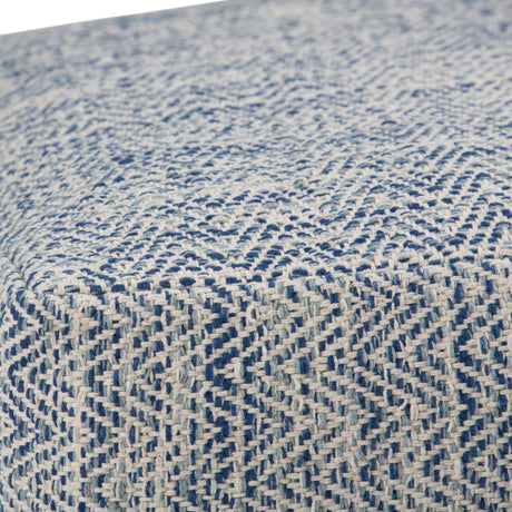 Light Blue Square Fabric Pouf With Polystyrene Filling - Omega Lifestyles