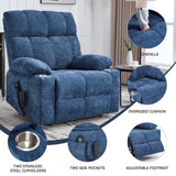 Blue Medium-Firm Power Lift Recliner Chair With Massage - Omega Lifestyles