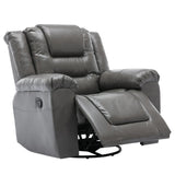 Grey PU Manual Reclining Rocking Swivel Recliner Chair - Omega Lifestyles