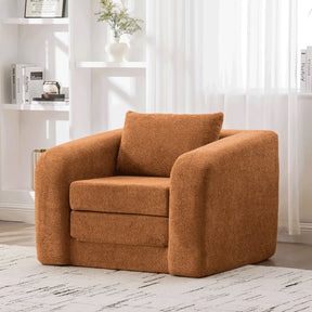 Convertible Chenille Foldable Single Sofa Bed With Pillow - Omega Lifestyles