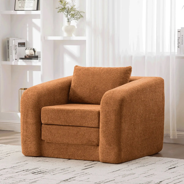 Convertible Chenille Foldable Single Sofa Bed With Pillow - Omega Lifestyles