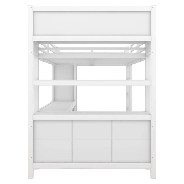 Full Metal Loft Bed With Wardrobe And L-Shaped Desk - Omega Lifestyles