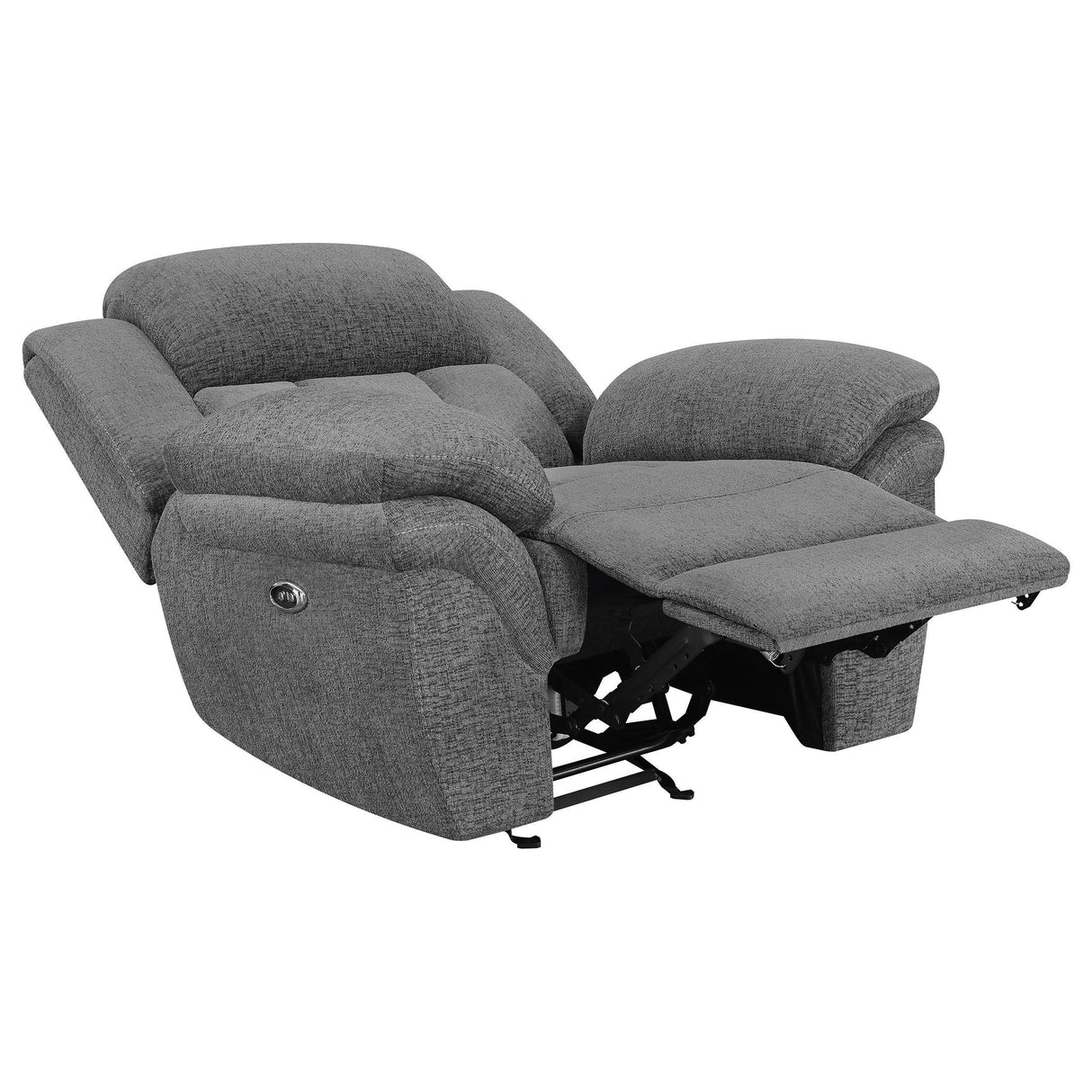 Charcoal Upholstered Power Glider Recliner With Pocket Coils - Omega Lifestyles