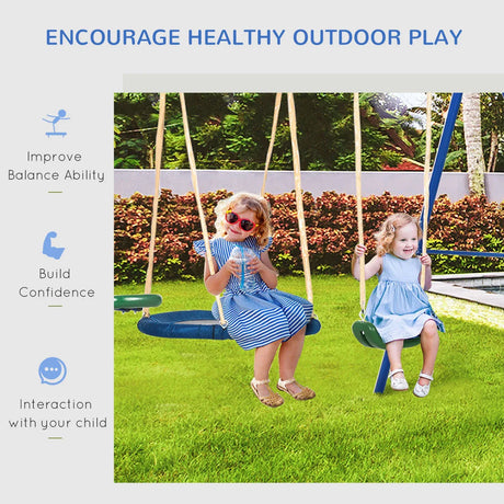 Heavy-Duty Steel 5-in-1 Kids Outdoor Swing Set - Omega Lifestyles