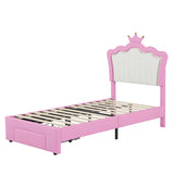 Twin Upholstered Bed Frame With LED Lights And Storage - Omega Lifestyles