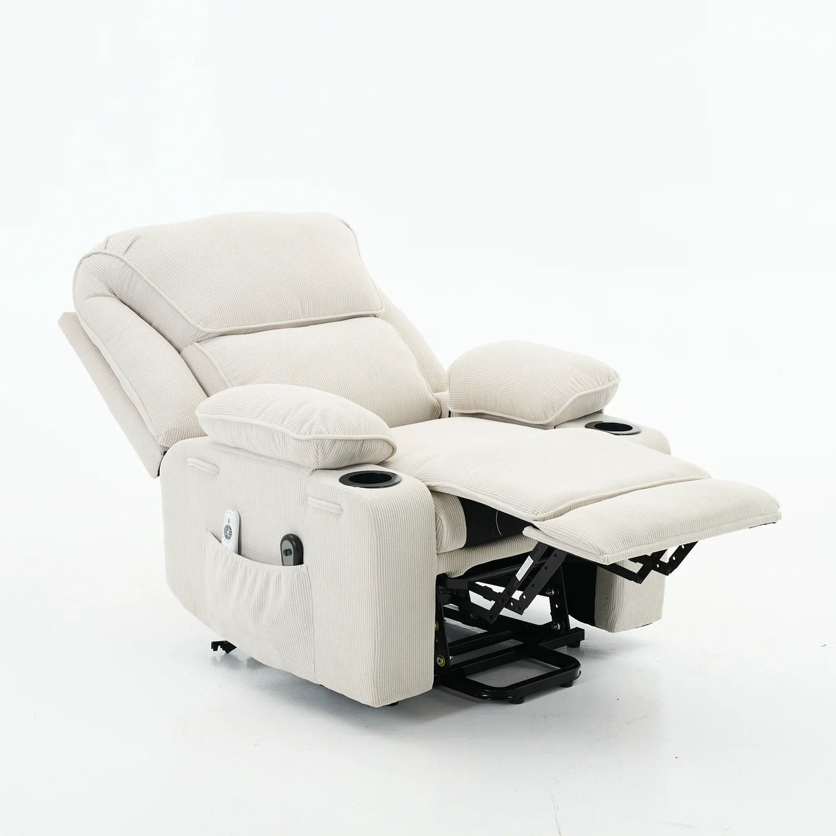 Ivory Remote-Controlled Heated Massage Assistive Recliner - Omega Lifestyles