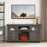 Farmhouse Fireplace TV Stand Console Cabinet Gray - Sleep Galleria