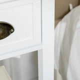 White MDF 2-Tier Side Table With Drawer and Shelf - Omega Lifestyles