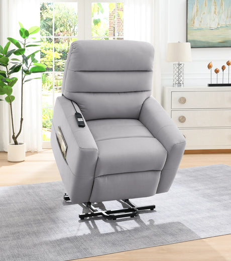 Power Motion Gray Faux Leather Reclining Massage Chair - Omega Lifestyles