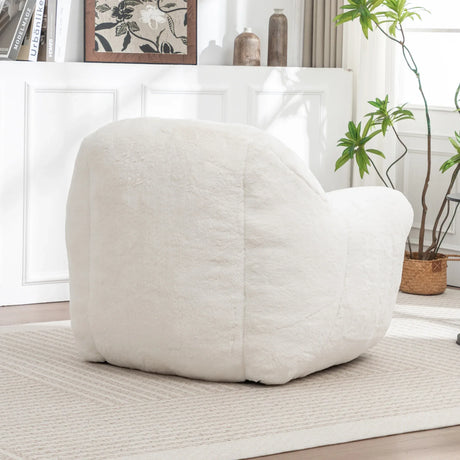 Faux Fur Comfy Bean Bag Chair With Back Support - Omega Lifestyles