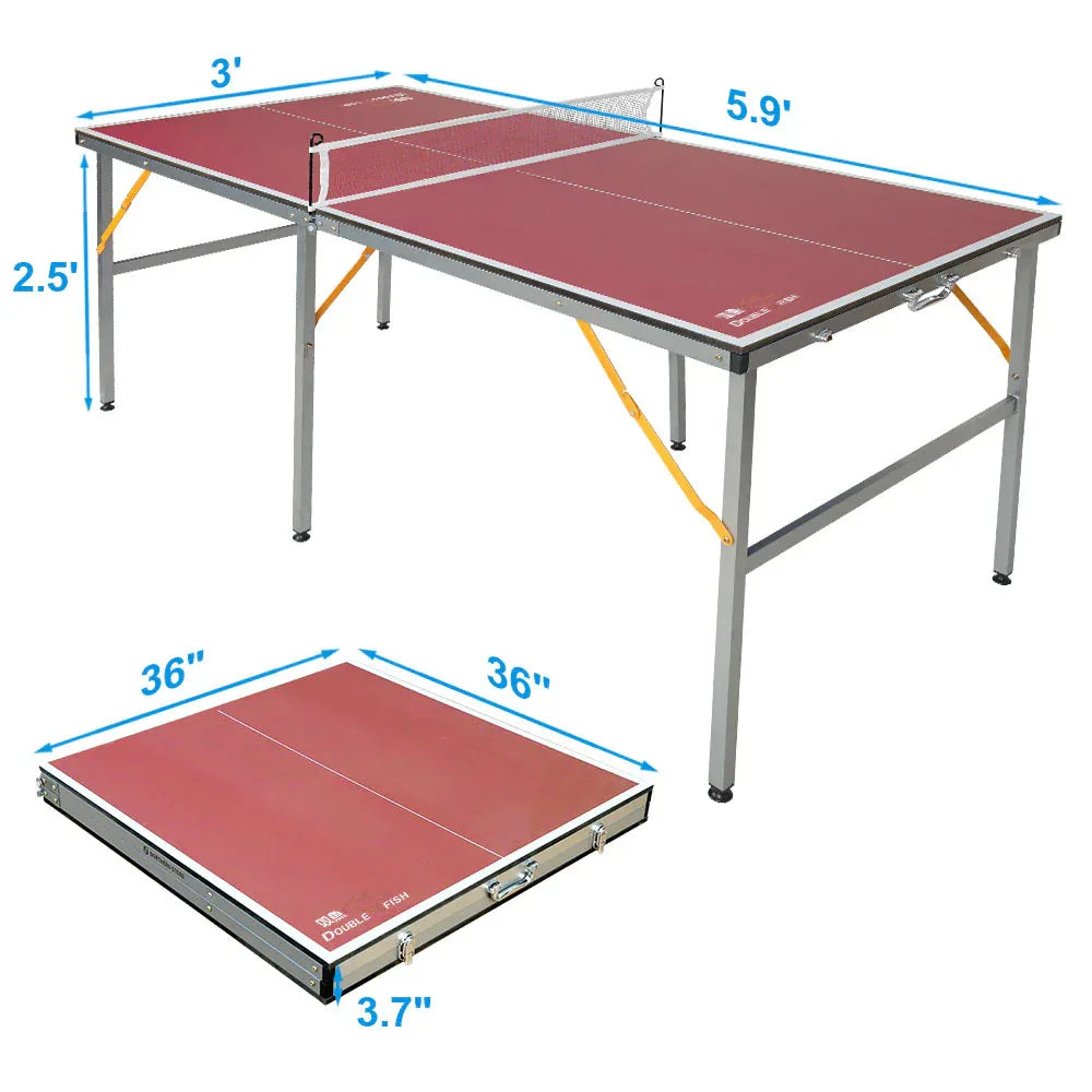 Mid-Size Foldable Portable Indoor Outdoor Ping Pong Table - Omega Lifestyles