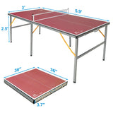 Mid-Size Foldable Portable Indoor Outdoor Ping Pong Table - Omega Lifestyles