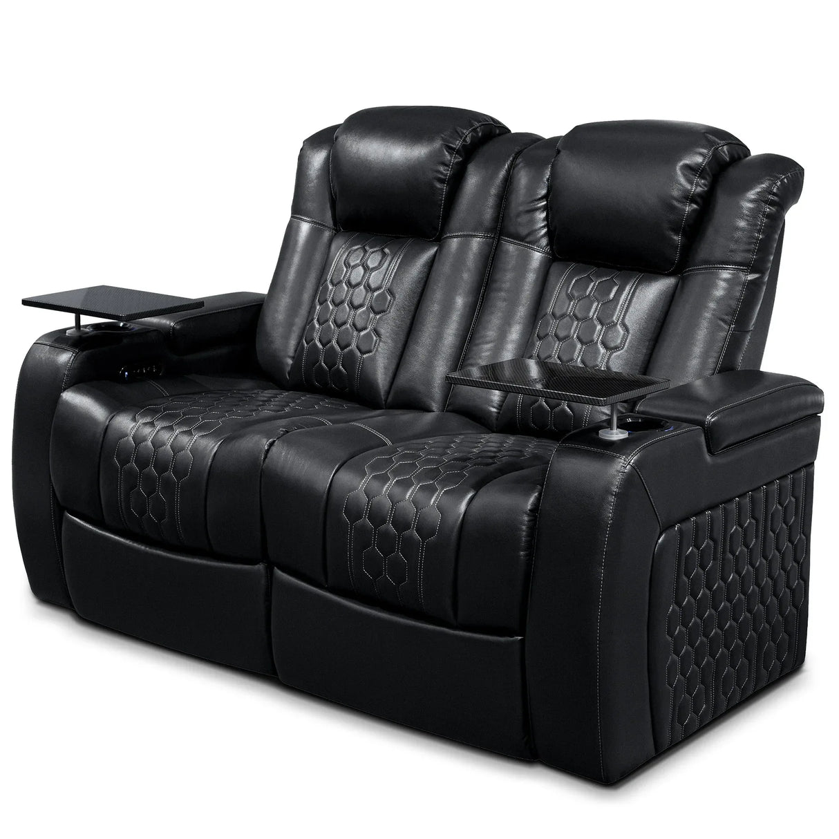 Top-Grain Nappa Leather Power Recliner With RGB Lighting - Omega Lifestyles