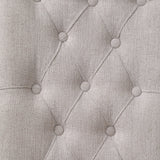 Set of 2 Beige Linen Synthetic Wood Side Chairs - Omega Lifestyles