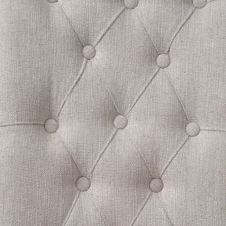 Set of 2 Beige Linen Synthetic Wood Side Chairs - Omega Lifestyles