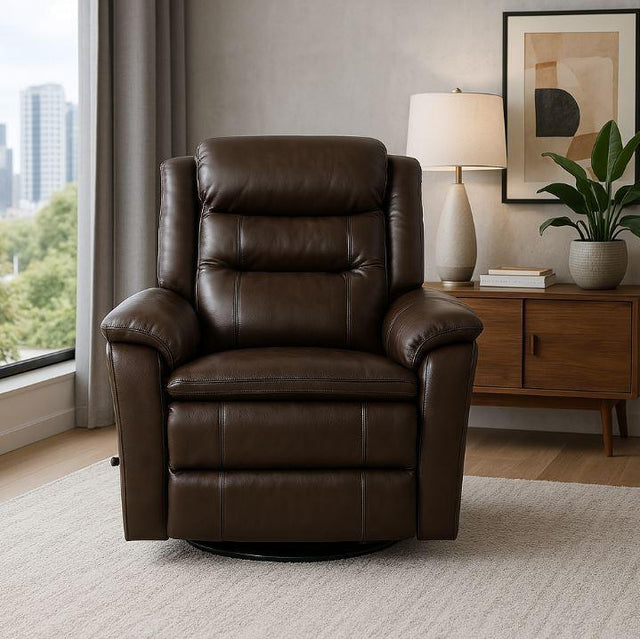 Manual Swivel Top Grain Leather Recliner Chair - Omega Lifestyles