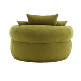 Modern Chenille Circular Sponge Sofa With Throw Pillows - Omega Lifestyles