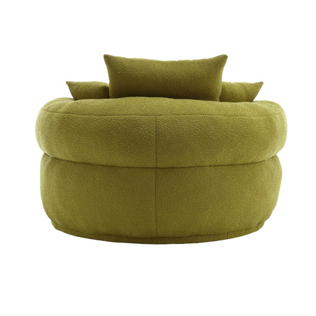 Modern Chenille Circular Sponge Sofa With Throw Pillows - Omega Lifestyles