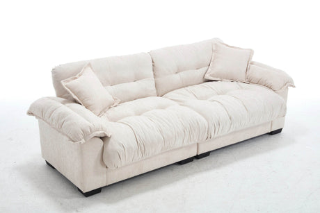 Casual 3-Seater Chenille Pleated Sofa - Omega Lifestyles