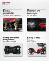 Compact Travel Mobility Scooter With 300W Motor and LED Lights - Omega Lifestyles