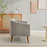 Corduroy Upholstered Modern Gray Loveseat Sofa With Walnut Legs - Omega Lifestyles