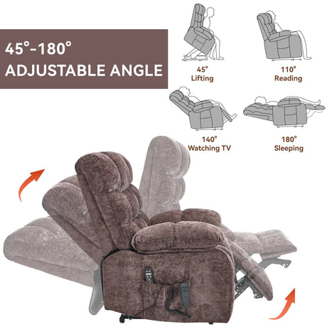 Medium-Firm Power Lift Recliner Chair With Heat Massage - Omega Lifestyles