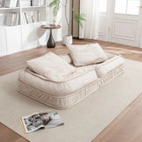 Adjustable Velvet Upholstered Massage Floor Sofa With Pillow - Omega Lifestyles