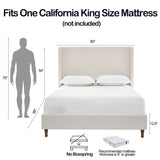 California King Contemporary Fabric Metal Upholstered Bed Frame - Omega Lifestyles