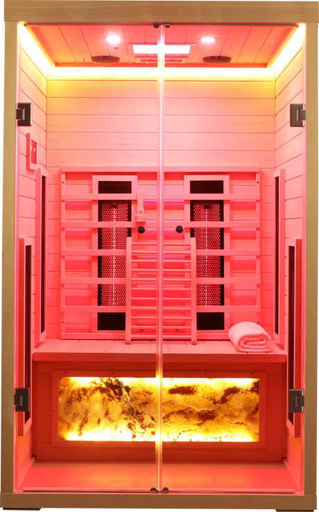 2-Person Eastern Hemlock Wood Infrared Home Sauna - Omega Lifestyles