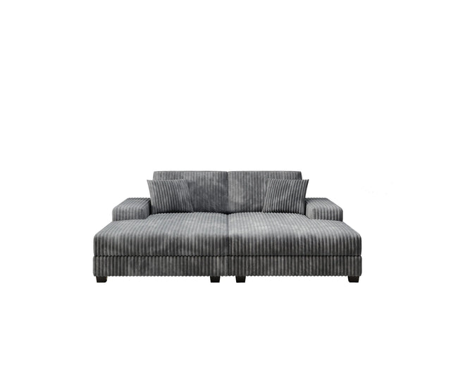 Convertible Corduroy Fabric Sleeper Sofa With Storage - Omega Lifestyles