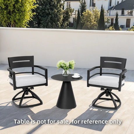 2-Piece Outdoor Aluminum Swivel Rocker Chairs With Cushions - Omega Lifestyles