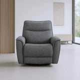 Manual Swivel Chenille Fabric Recliner With Chrome Lever - Omega Lifestyles