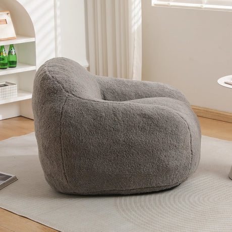 Memory Foam Teddy Fabric Bean Bag Chair With Armrests - Omega Lifestyles