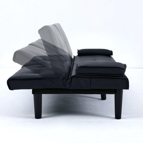 67-Inch Foldable PVC Sofa Bed With Cup Holder - Omega Lifestyles