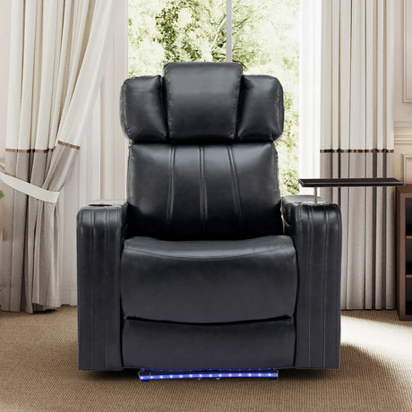 Power PU Leather Recliner Chair With Cooling Cup Holder - Omega Lifestyles