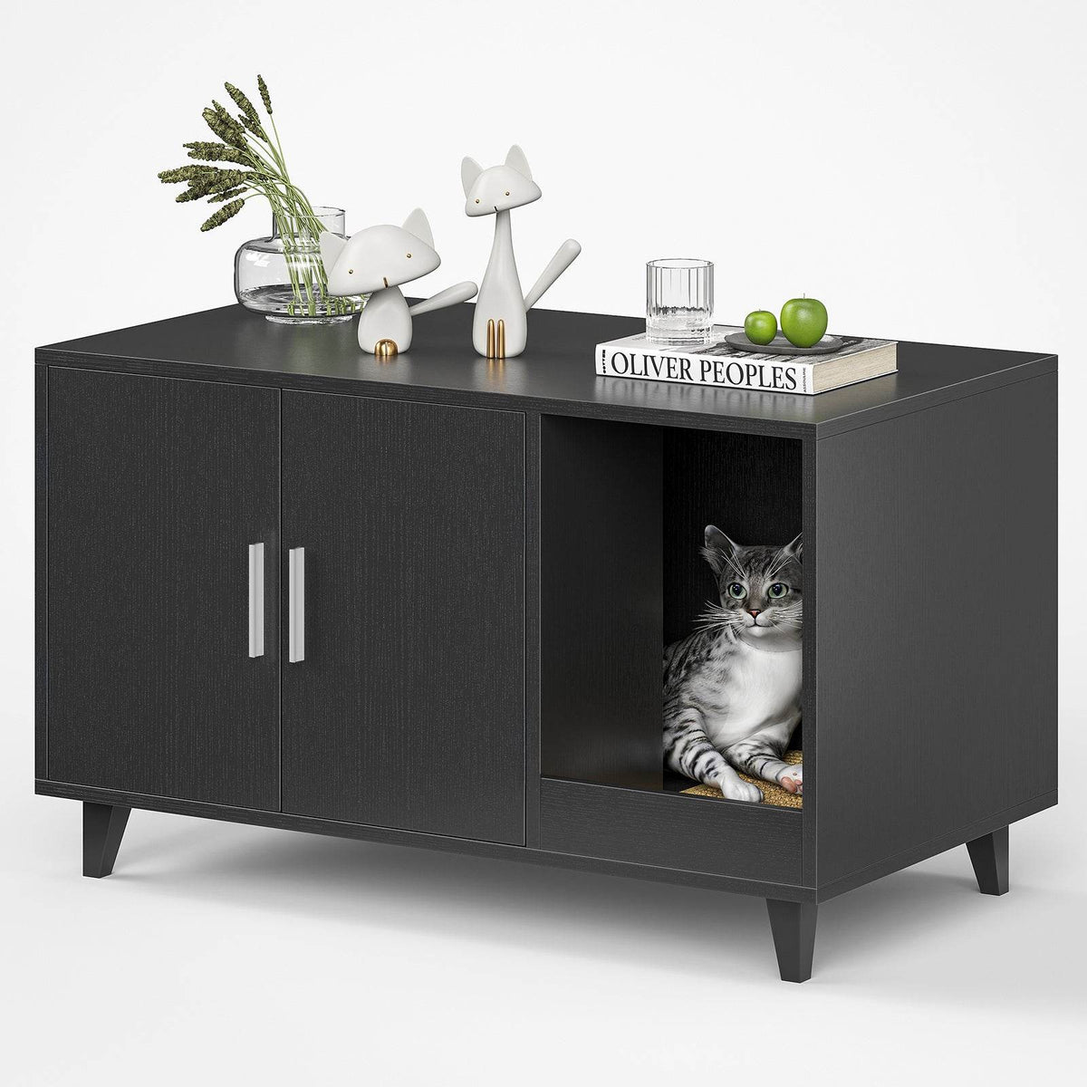 Hidden Cat Litter Box Enclosure With Scratch Pad - Sleep Galleria