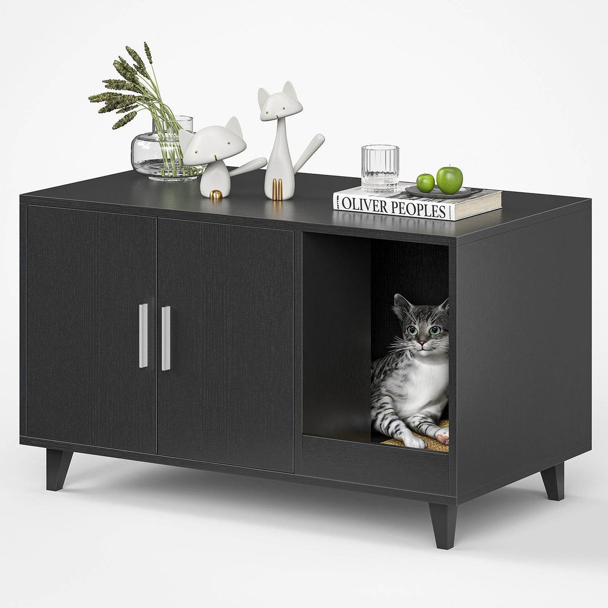 Hidden Cat Litter Box Enclosure With Scratch Pad - Sleep Galleria
