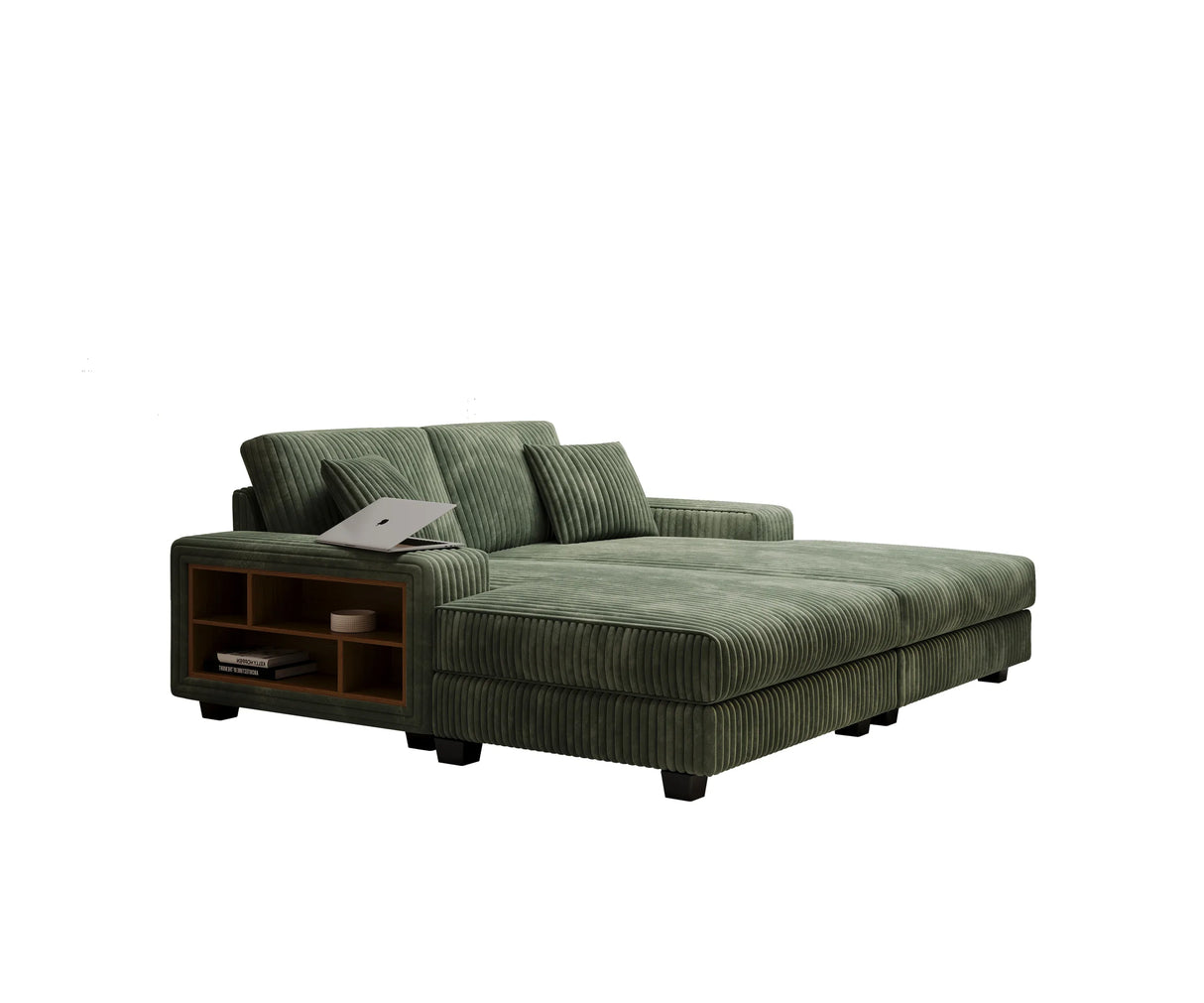 Convertible Corduroy Fabric Oversized Double Lounge Sofa Chair - Omega Lifestyles