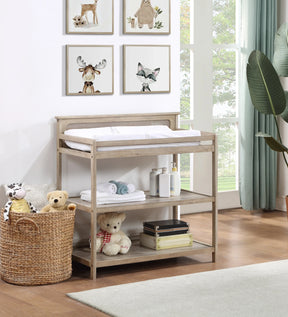 Grayson Solid Wood Nursery Changing Table With Storage Shelves - Omega Lifestyles