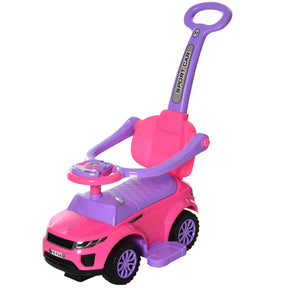 3-in-1 Toddler Ride On Push Car Stroller Toy Pink - Omega Lifestyles