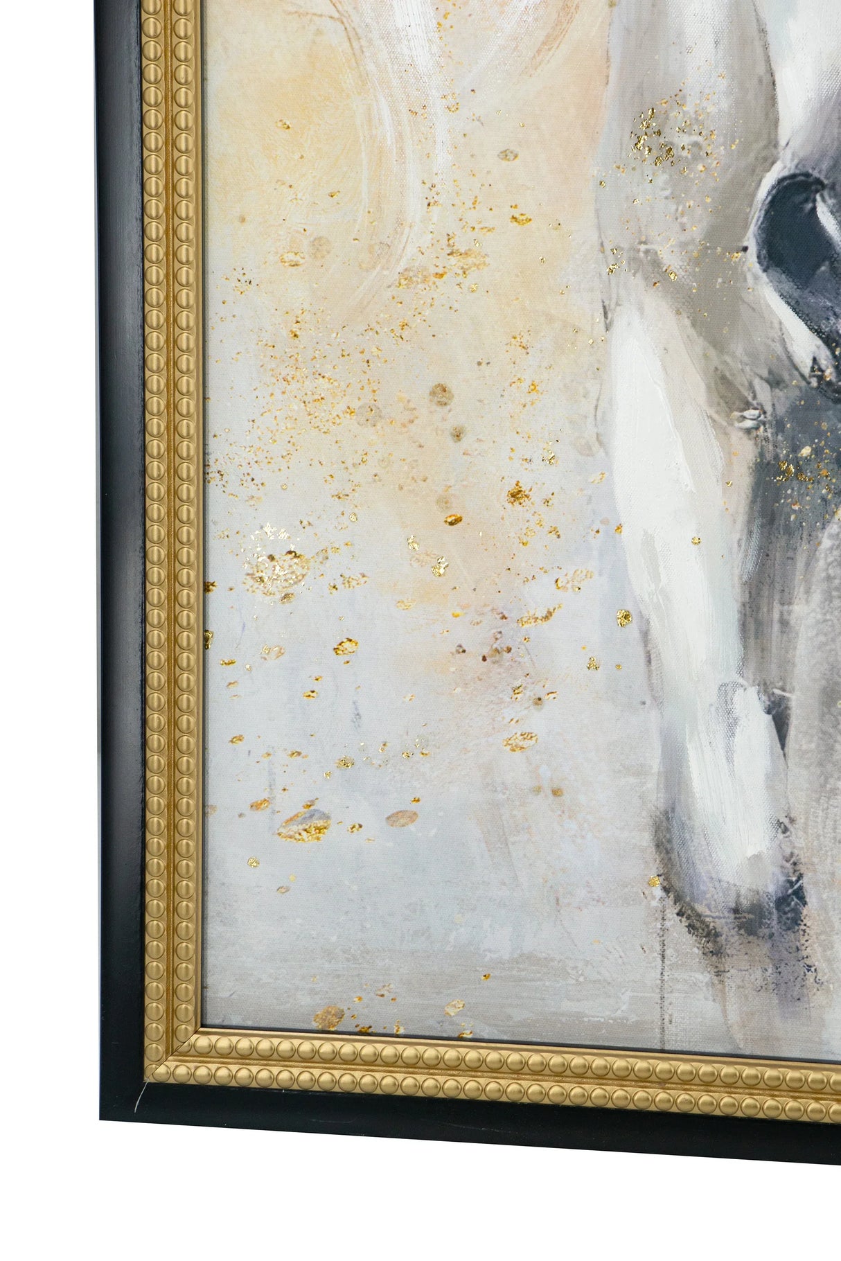 Hand-Painted Black White Horse Canvas Wall Art - Omega Lifestyles