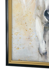 Hand-Painted Black White Horse Canvas Wall Art - Omega Lifestyles